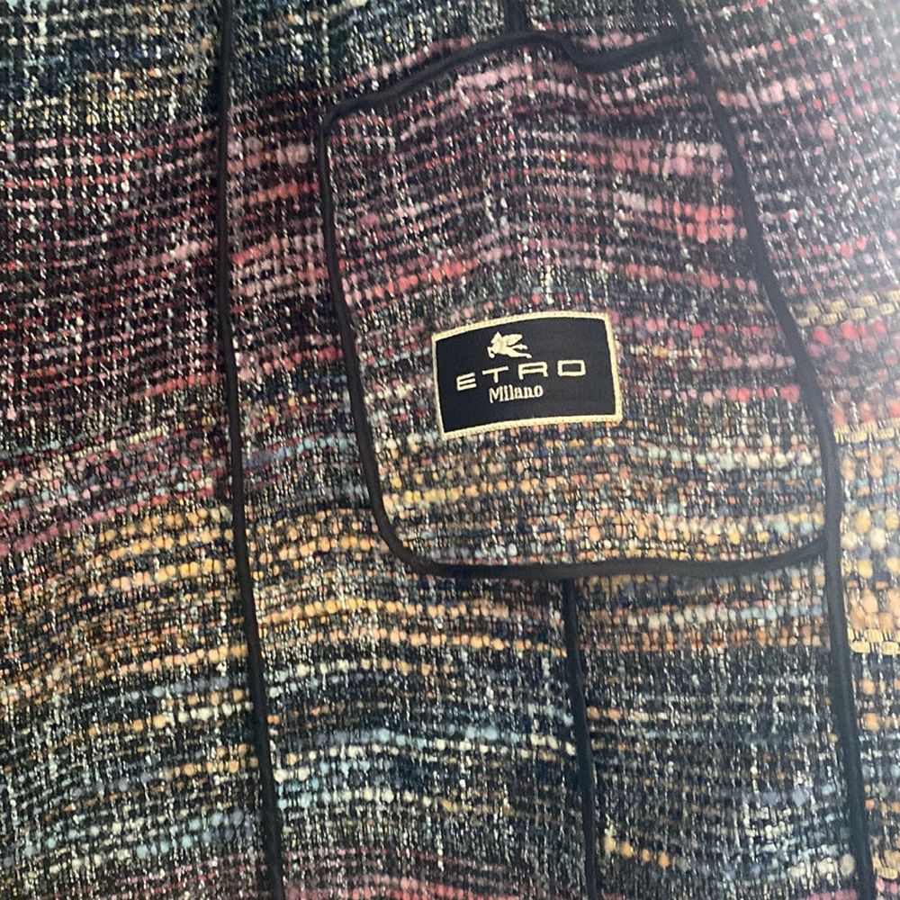 ETRO Plaid Tweed Blazer ETRO Milano (made in Italy ) vintage - Picture 3 of 11
